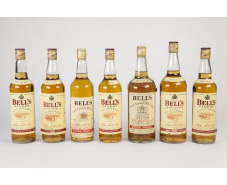 TWO ONE LITRE BOTTLES OF BELLS FINEST OLD SCOTCH WHISKY one 8 years oak aged, 43% vol FOUR 70CL BOTTLES AND ANOTHER 8  YEAR O