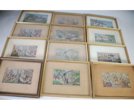 COLLECTION OF NINETEEN BROCKLEHURST-WHISTON, MACCLESFIELD SILK PICTURES comprising 'Sailing of the Mayflower, 1620'; 'The Han