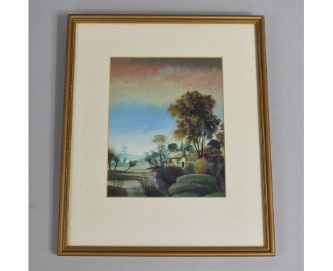 A Framed Gouache by R Constable, 1974, 12.5x16cms 