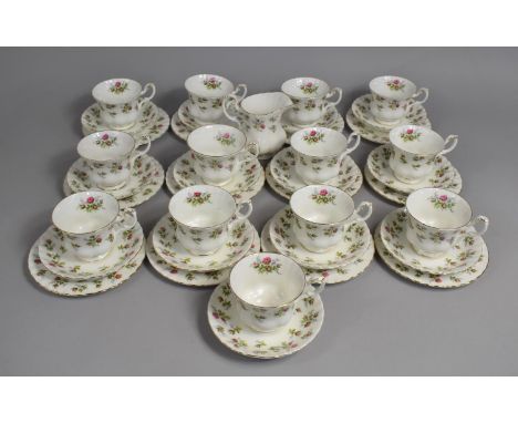 A Royal Albert Winsome Pattern Tea Set to Comprise Thirteen Cups, Thirteen Saucers, Twelve Side Plates and a Milk Jug 