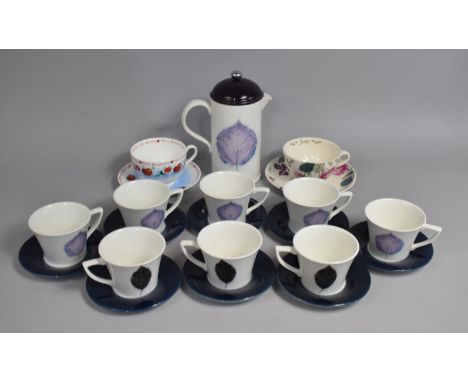 A Portmeirion Dusk Pattern Coffee Set Together with Two Cups and Saucers 