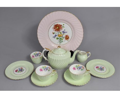 An Aynsley Tea for Two Set to Comprise Teapot, Milk Jug, Sugar Bowl, Jug, Two Cups, Two Saucers and Two Side Plates all of Wr