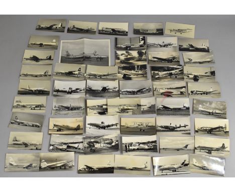A Collection of Various Vintage Monochrome Photographs, Private, Commercial and Military Aeroplanes, Airliners Etc 