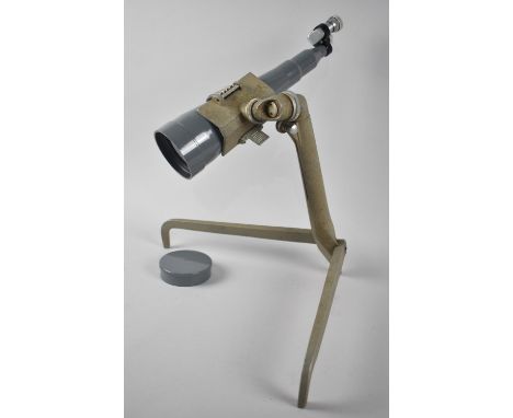 A Vintage Metal Spotting Scope on Tripod 