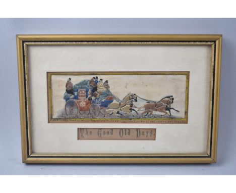 A Framed Silk Stevengraph, "The Good Old Days" 