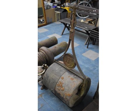 A Vintage Cast Iron Garden Roller 