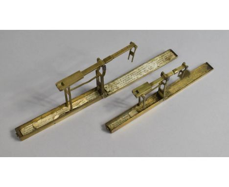 Two Folding Brass Sovereign Scales by Wilkinson and Bell, Longest 13cms Long 