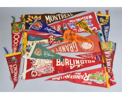 A Collection of Various Vintage American and other Felt Pennants 