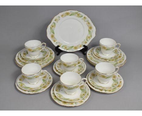 A Duchess Greensleeves Tea Set to Comprise Cake Plate, Six Sideplates, Six Saucers, Six Small Plates and Six Cups 