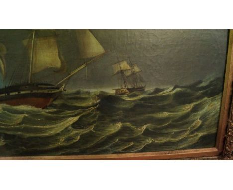 English School, mid 19th century, HMS Pique, in gale off Syria, December 1841, unsigned, oil on canvas, 36.5 x 53.5cm.
Attach