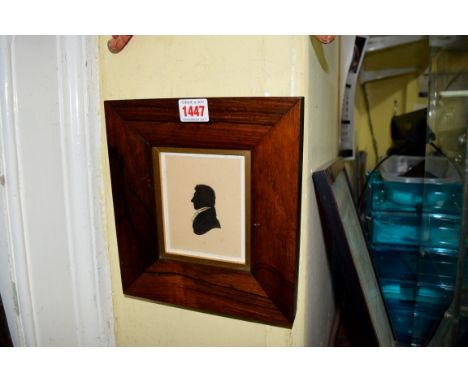 English School, mid 19th century, a portrait silhouette miniature of Stephen Mitchell in profile, 11 x 9cm, in a rosewood fra