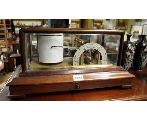 A good mahogany cased combined barograph and barometer, by Negretti & Zambra, with chart drawer, 42cm wide. 