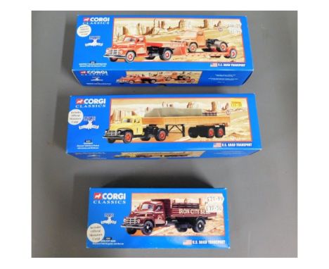 Three boxed Corgi Classics US Road Transport 52901, 56301 &amp; 55901