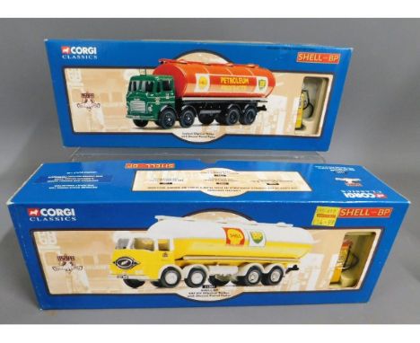 Two boxed Corgi Classics diecast petrol tanker 11501 &amp; 24203