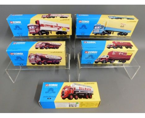 Five boxed Corgi Classics diecast vehicles 21402, 21401, 24201, 18401 &amp; 27301