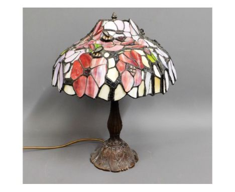 A Tiffany style lamp, 17.5in tall