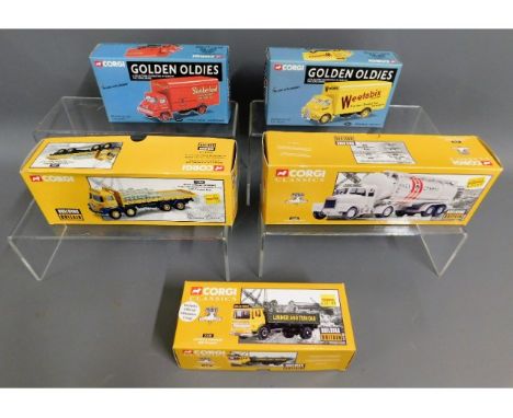 Five boxed Corgi Classics &amp; Golden Oldies diecast vehicles 16305, 21501, 13904, 19302 &amp; 30301 