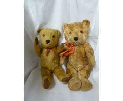 Two Teddy Bears - 'George'- a Chiltern Musical bear, with key inset to back; and 'Milicent' possibly MerryThought (2)