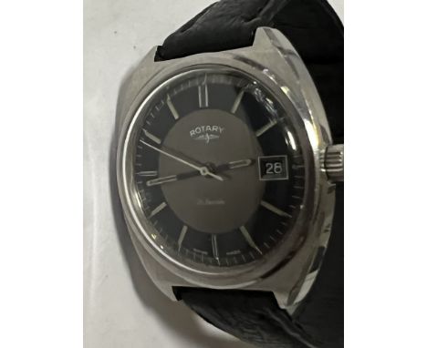 ROTARY TUXEDO DIAL C1960/1970'S WATCH, CASED - 34 MM APPROX