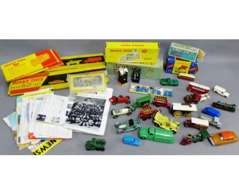 Collection of vintage Dinky and Tri-ang cars and accessories etc., to include Dinky Toys 783 Petrol Pump, Spot-On, modelled b