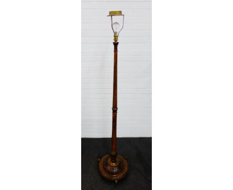 Carved oak standard lamp, 172cm
