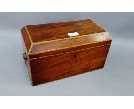 19th century mahogany tea caddy box (a/f) 