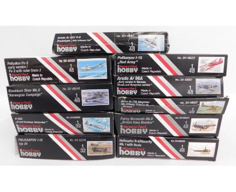 Ten boxed Special Hobby 1:32 &amp; 1:48 scale model aircraft kits, present as unused &amp; complete