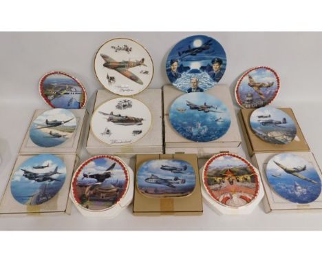 Thirty four boxed aircraft related Royal Doulton, Wedgwood &amp; Royal Worcester cabinet plates