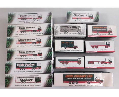 Fourteen boxed diecast Eddie Stobart vehicles by Atlas, 1:76 scale 