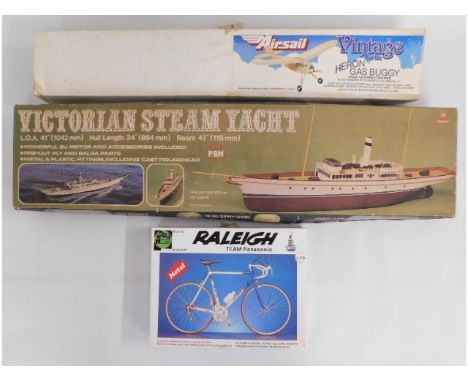 A boxed Raleigh Racer Team Panasonic model kit no.192 by Protar, scale 1:9, presents as unused &amp; complete, twinned with a