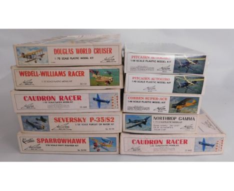 Ten boxed Williams Bros. Inc. 1:48 &amp; 1:72 scale model aircraft kits, present as unused &amp; complete