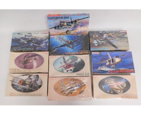 Ten boxed Dragon 1:48 &amp; 1:72 scale model aircraft kits, present as unused &amp; complete