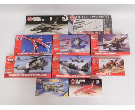 Ten boxed Airfix 1:72 scale model aircraft kits, present as unused &amp; complete