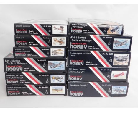 Ten boxed Special Hobby 1:48 &amp; 1:72 scale model aircraft kits, present as unused &amp; complete