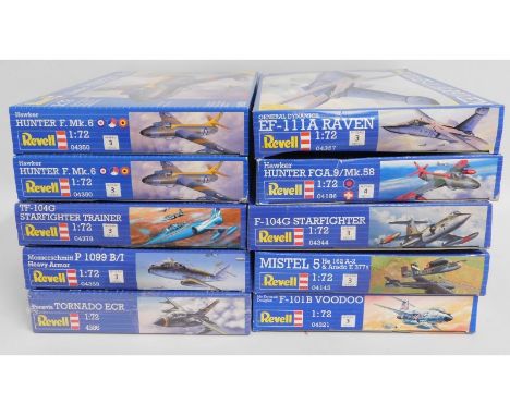 Ten boxed Revell 1:72 scale model aircraft kits, present as unused &amp; complete