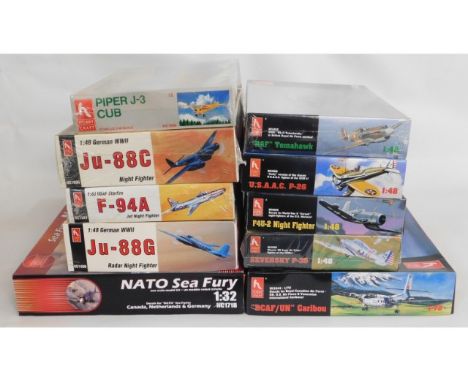 Ten boxed Hobby Craft 1:32, 1:48 &amp; 1:72 scale model aircraft kits, present as unused &amp; complete