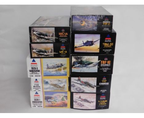 Ten boxed Accurate Miniatures 1:48 scale model aircraft kits, present as unused &amp; complete