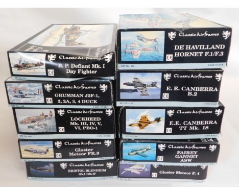 Ten boxed Classic Airframes 1:48 scale model aircraft kits, present as unused &amp; complete