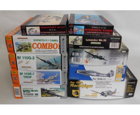 Ten boxed Eduard 1:32 &amp; 1:48 scale model aircraft kits, present as unused &amp; complete