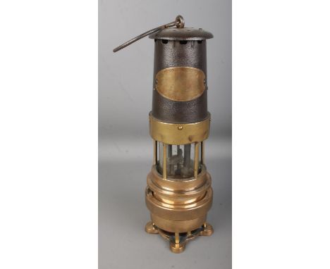 J.H Naylor of Wigan Spiralarm Miners safety lamp and Methane detector No.2251. Possibly Type M. Label is very worn.