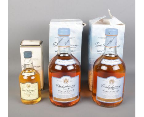 Three boxed Dalwhinnie Single Malt Scotch Whisky's to include two 70cl Winter's Gold edition examples.