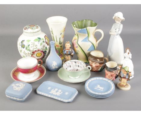 A good collection of ceramics. Includes Nao, Goebel, Fairylite cup of knowledge, Wedgwood, Old Tupton Ware etc.
