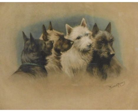 After Fannie Moody. Four O' Scotch, framed and mounted coloured print, 40.5cm x 50.5cm.