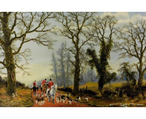 W. Dawson (20thC). Hunting scene, oil on canvas, signed, 50cm x 75cm.