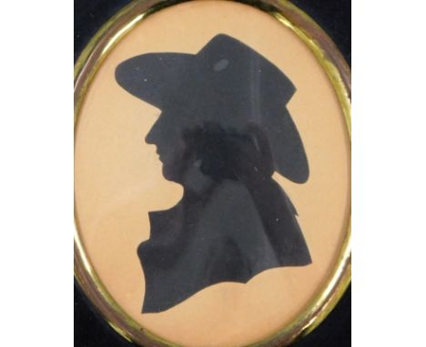 19thC portrait silhouette. Robert Whiteing of Beverley Park, titled verso, 8cm x 6.5cm.