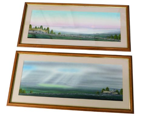 Christopher Graham Wade (1954-2008). Pennie Sunlight, Summer Sunrise, watercolour, ink and pastel - pair, signed and dated (1