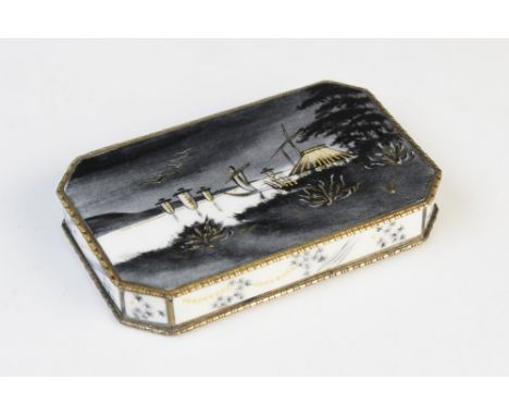 An early 20th century Austrian silver gilt and enamel box by Nissel & Sikora, of rectangular form with canted corners, decora