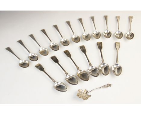 A set of eleven George V Old English pattern silver teaspoons Cooper Brothers &amp; Sons Ltd, Sheffield 1914, each thumbpiece