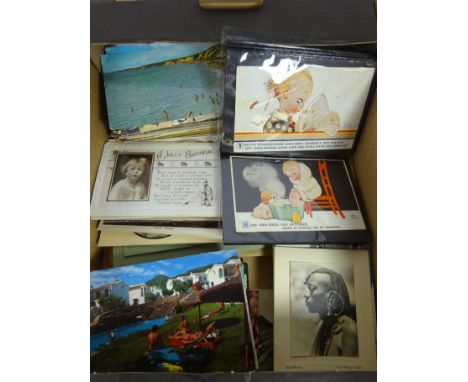 Collection of Early 20th Century and later Post Cards incl Mabel Lucie Attwell and others in one box   Condition Report   Cli