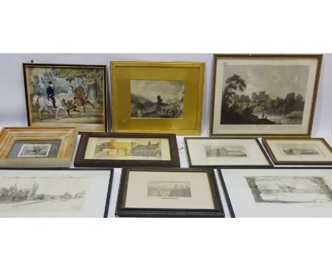 Collection of engravings including 'Rippon', early 19th century after Francis Nicholson pub. Robert Wilkinson, London 1812, '